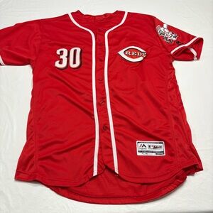 Ken Griffey Jr #30 Cincinnati Reds Jersey Majestic Flex Base Men’s 44 Large